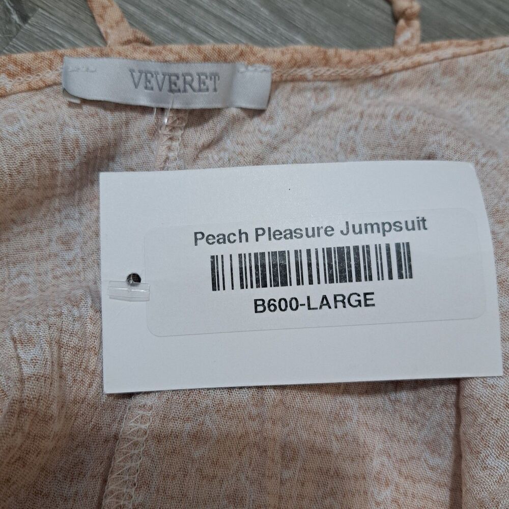 Veveret Boho Casual Chic Peach Pleasure Jumpsuit Large NWT - Picture 4 of 13